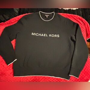 Michael Kors Black Sweater with White Detailing